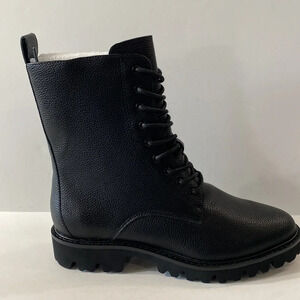 Eloquii "NEW" Black Vegan Leather Wide Shaft Combat/Moto Boots Size 8W